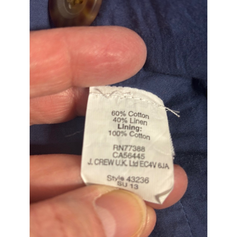Madewell Womens Cotton‎ Linen Chambray Blazer Blue Single Button Jacket Size 6 - Picture 5 of 5